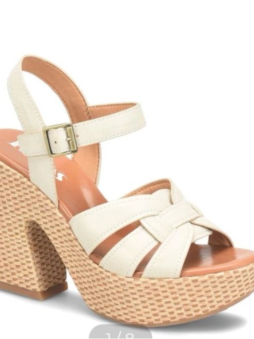 Korks Women’s Cream Woven Platform Sandals with Ankle Strap size 11 BNWOT